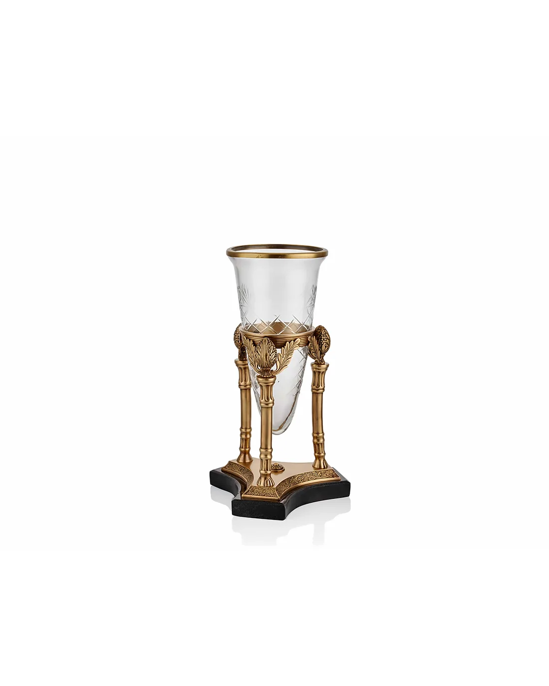 Zeus Konik Camlı Brass Küçük Boy Vazo, 产品图片