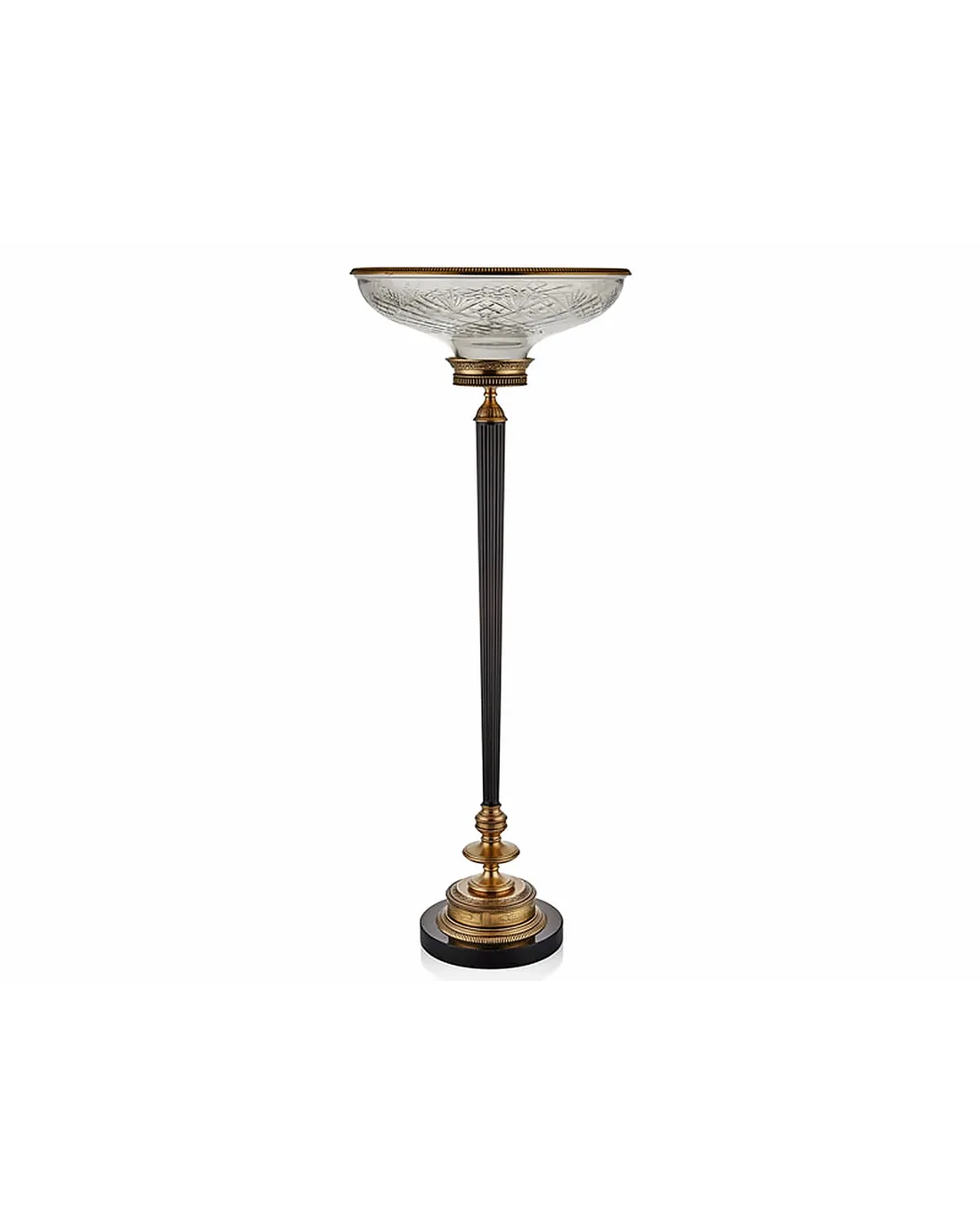 Tall Stand Glass Dish Antique Brass, صورة المنتج