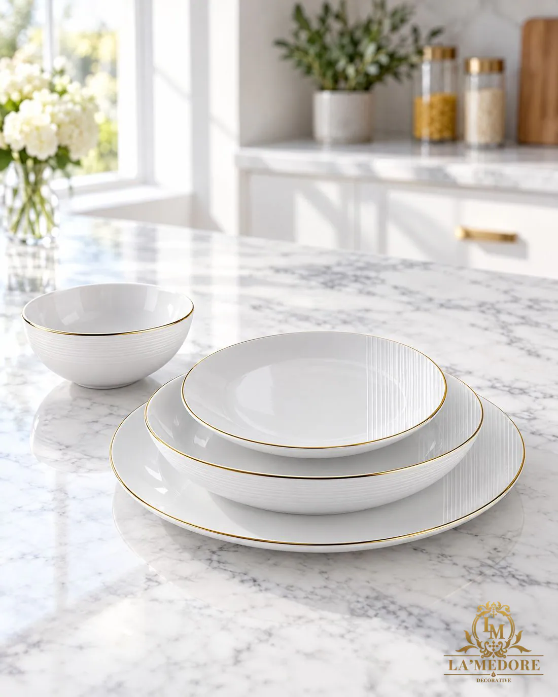 Lines Gold 32 Parça Yemek Takımı, yakın detay