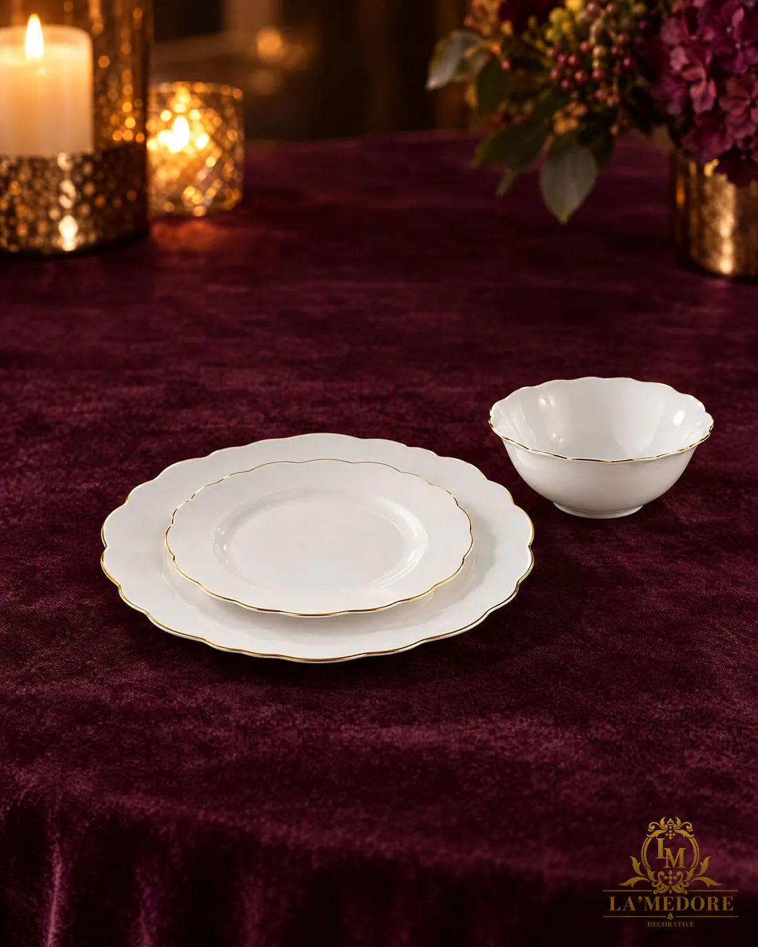Elegance Gold 59 Parça Yemek Takımı, yakın detay