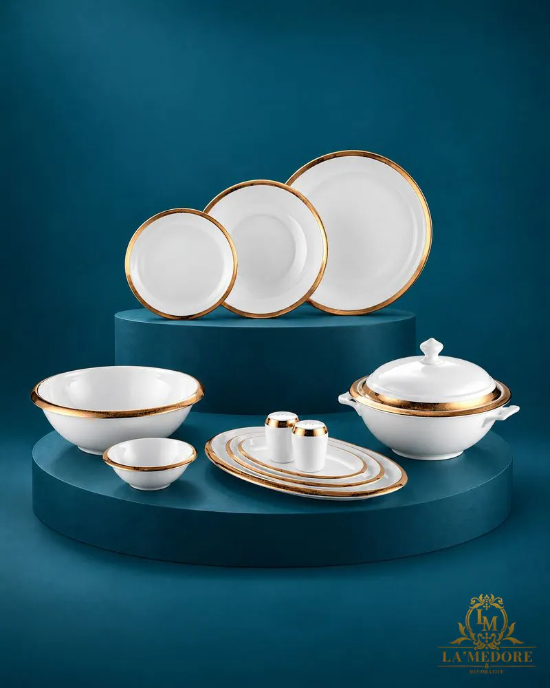 Spring Gold + Imperial Yarım Gold 12 Kişilik Sofra Seti
