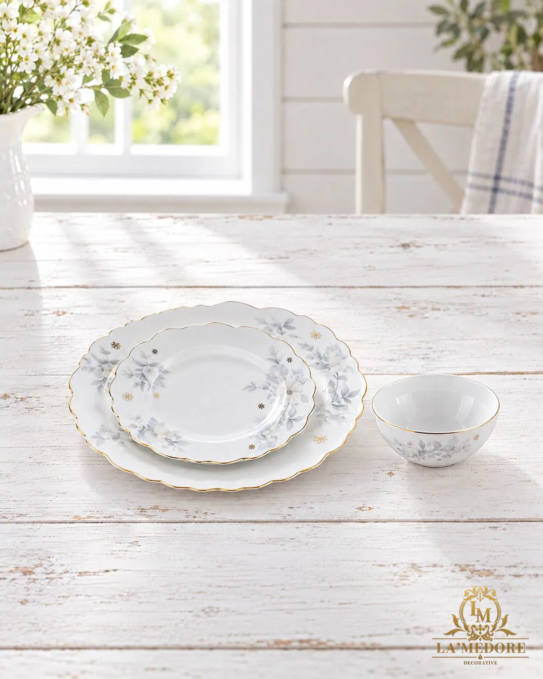 Royal Flower 59 Parça Yemek Takımı, yakın detay