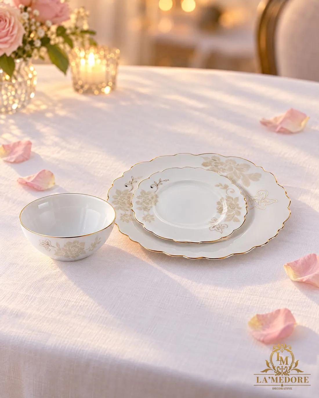 Royal Rose 59 Parça Yemek Takımı, yakın detay